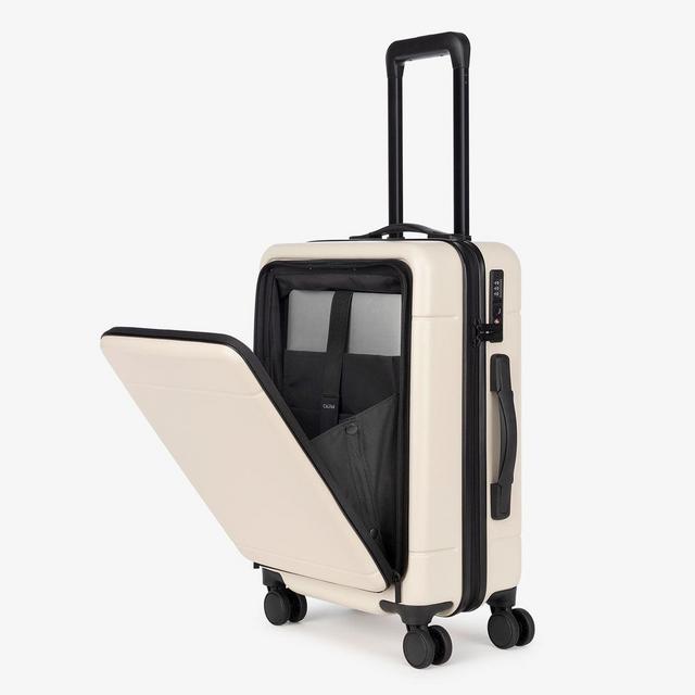 CALPAK Hue Carry-On Luggage with Hardshell Pocket in Linen