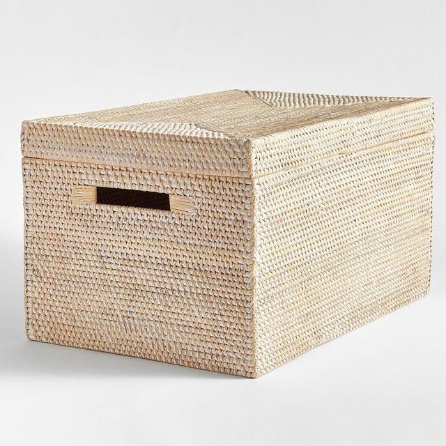 Tava Woven Closet Basket, Large Lidded, Whitewash