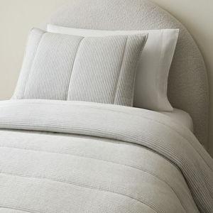 Heathered Gray Linear Comforter, King