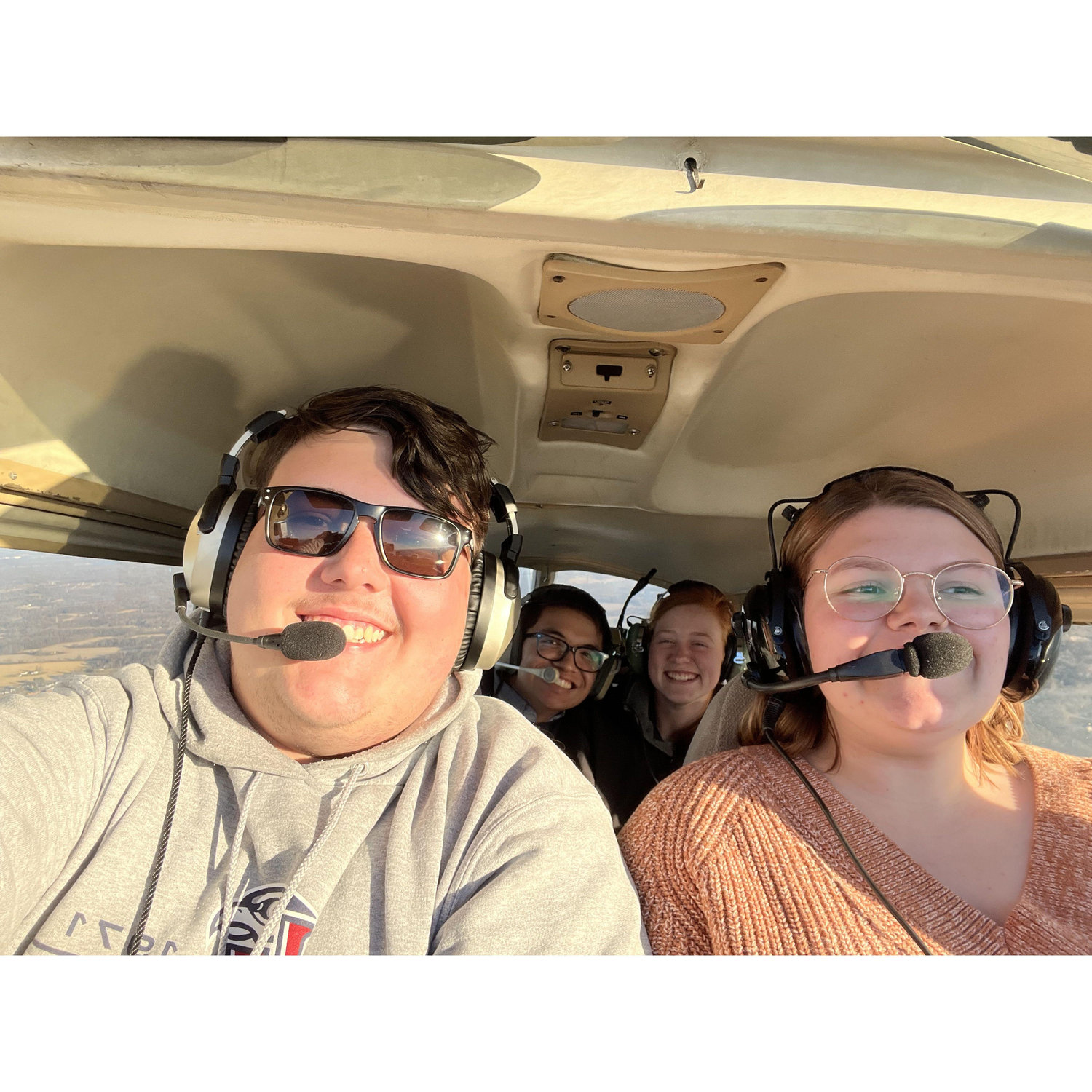Our first flight together and my first time flying