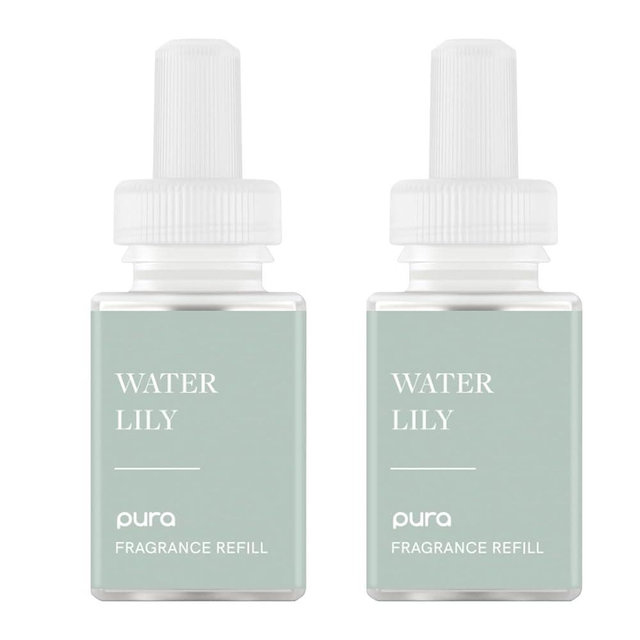 Pura Malodor Refill - Smart Home Air Diffuser Fragrance Refill - Up to 120-Hours of Premium Fragrance per Refill - Clean Diffuser Fragrance - Air Deodorizer & Odor Eliminator - 2 Pack, Water Lily