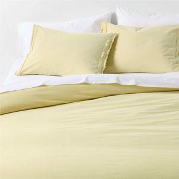 Organic Cotton Lemon Yellow Sorbet King Eyelash Duvet Cover