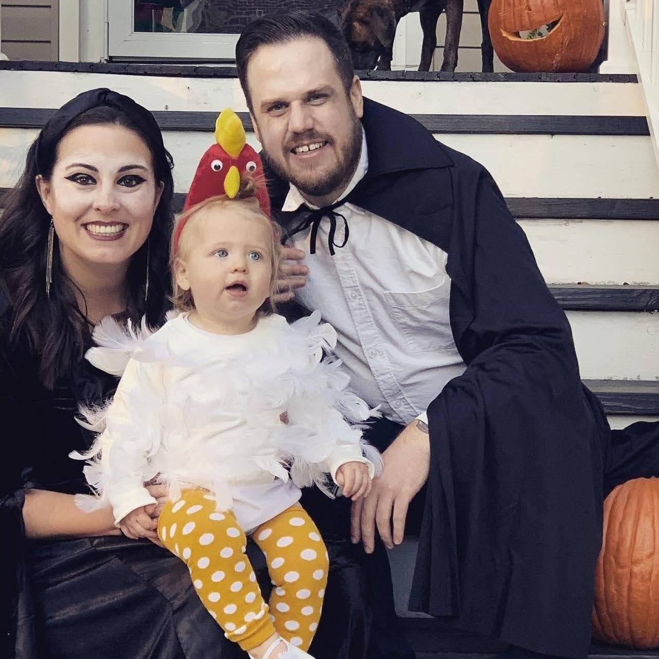 Caught us a chicken on Halloween 2021! (14 mths)