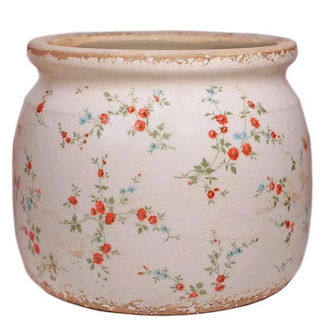 Xiaan Jiaju Ceramic Planters for Indoor Plants, Plant Pots with Drainage Hole, 6.29in. Flower Pots for Indoor Plants, Vintage Planters & Succulent Pots, Crackle Glaze Finish Plant Pots, Tiny Red