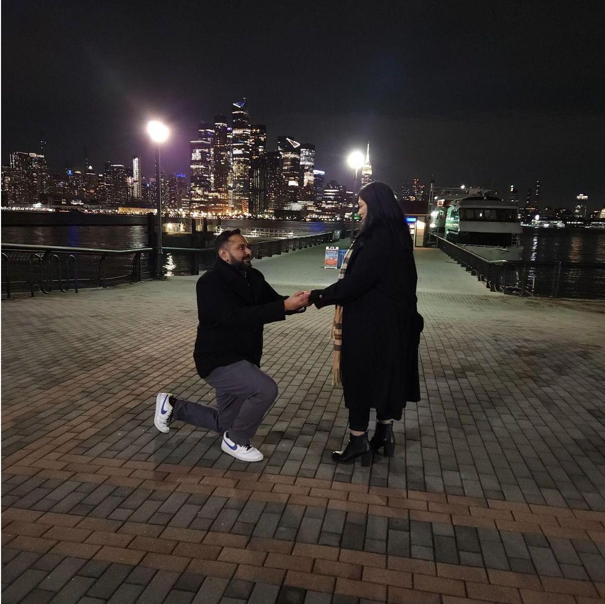 Proposal at pier in Hoboken