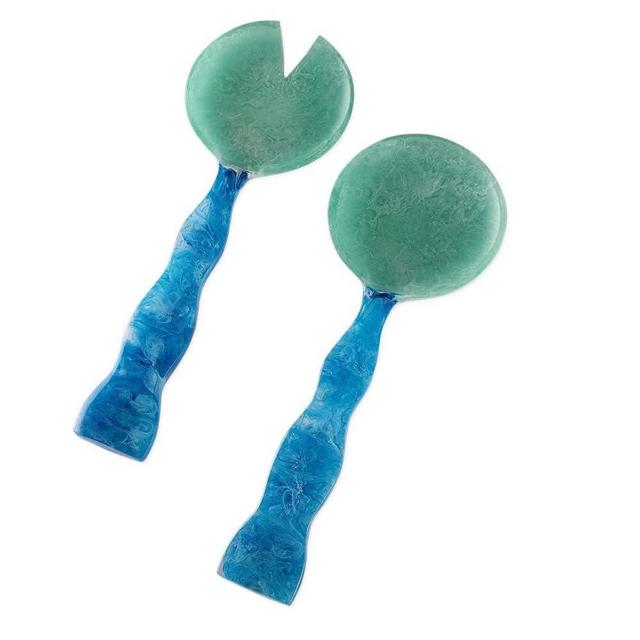 Folkulture Salad Servers or Salad Tongs, Set of 2 Serving Spoons in Kitchen Essentials or Kitchen Utensils Set, 12" Resin Salad Tongs for Serving, Salad Hands, Serving Utensils or Serving Tongs