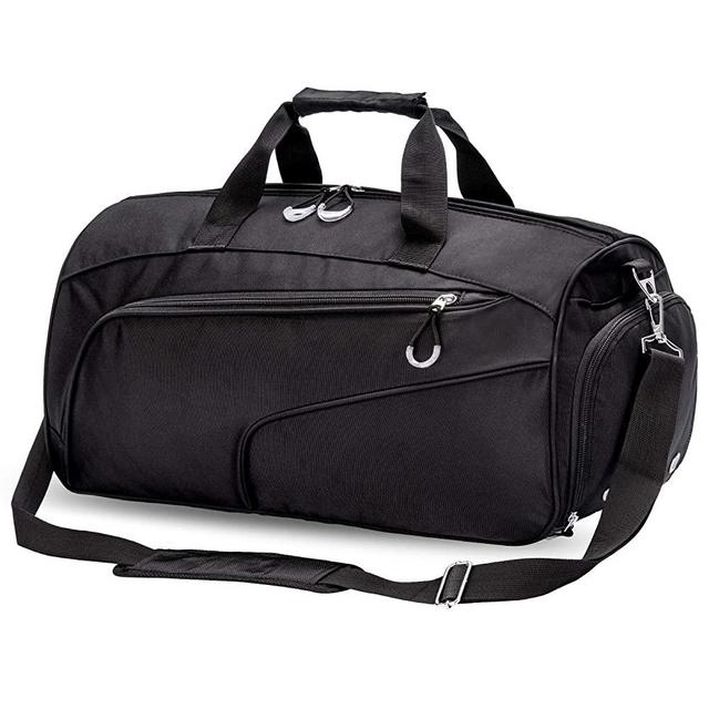Kuston Sports Gym Bag with Shoes Compartment &Wet Pocket Gym Duffel Bag Overnight Bag for Men and Women