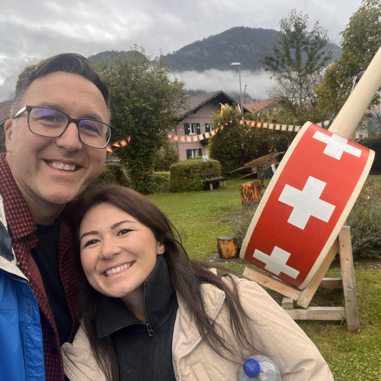 Interlaken, Switzerland where we are about to endulge in authentic Swiss fondue before a cooking class!