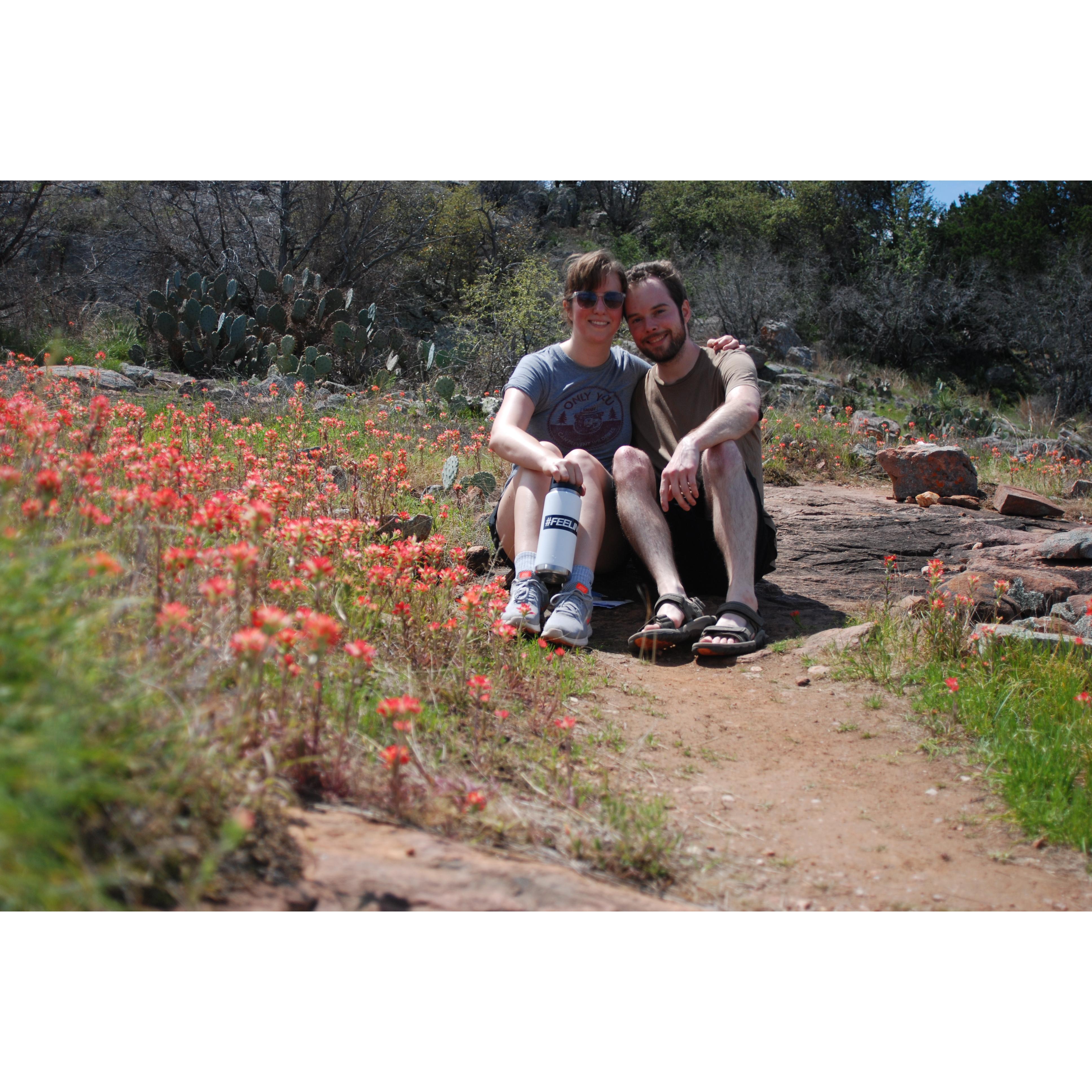 Hiking at Inks Lake State Park, one of our favorite spots to camp and hike.
