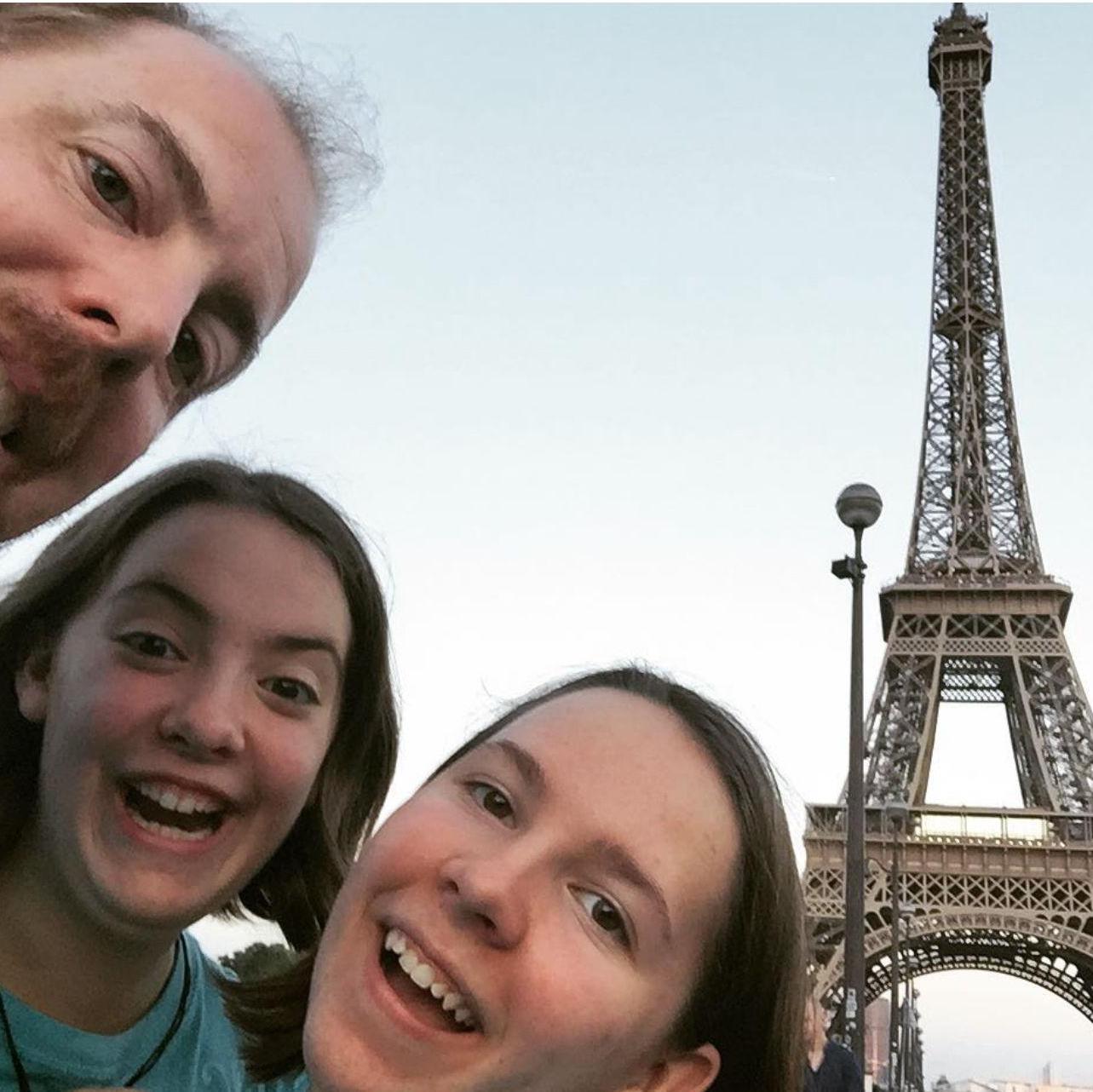 Emma and her family in Paris, France. Summer of 2015.