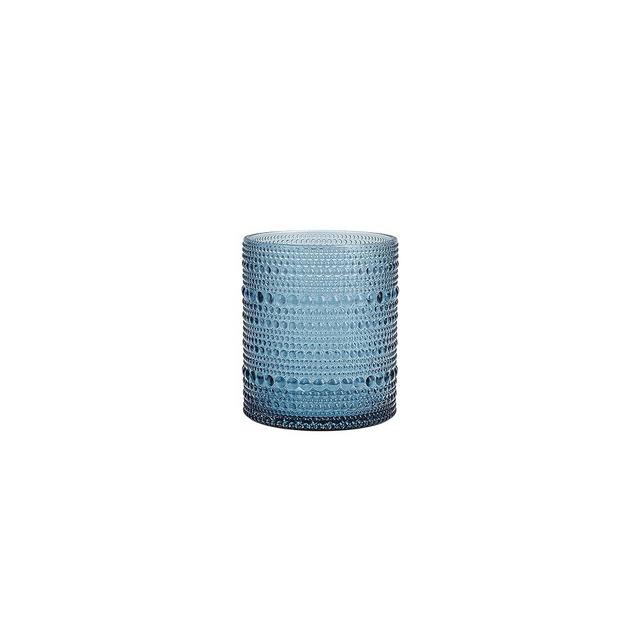 Fortessa Orbetto Outdoor Hobnail Plastic Drinkware Collection, DOF Beverage Cocktail Glass 4 Pack, 10.5 Ounce, Cornflower Blue