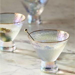 Zaza Lustered Stemless Martini Glasses, Set of 4