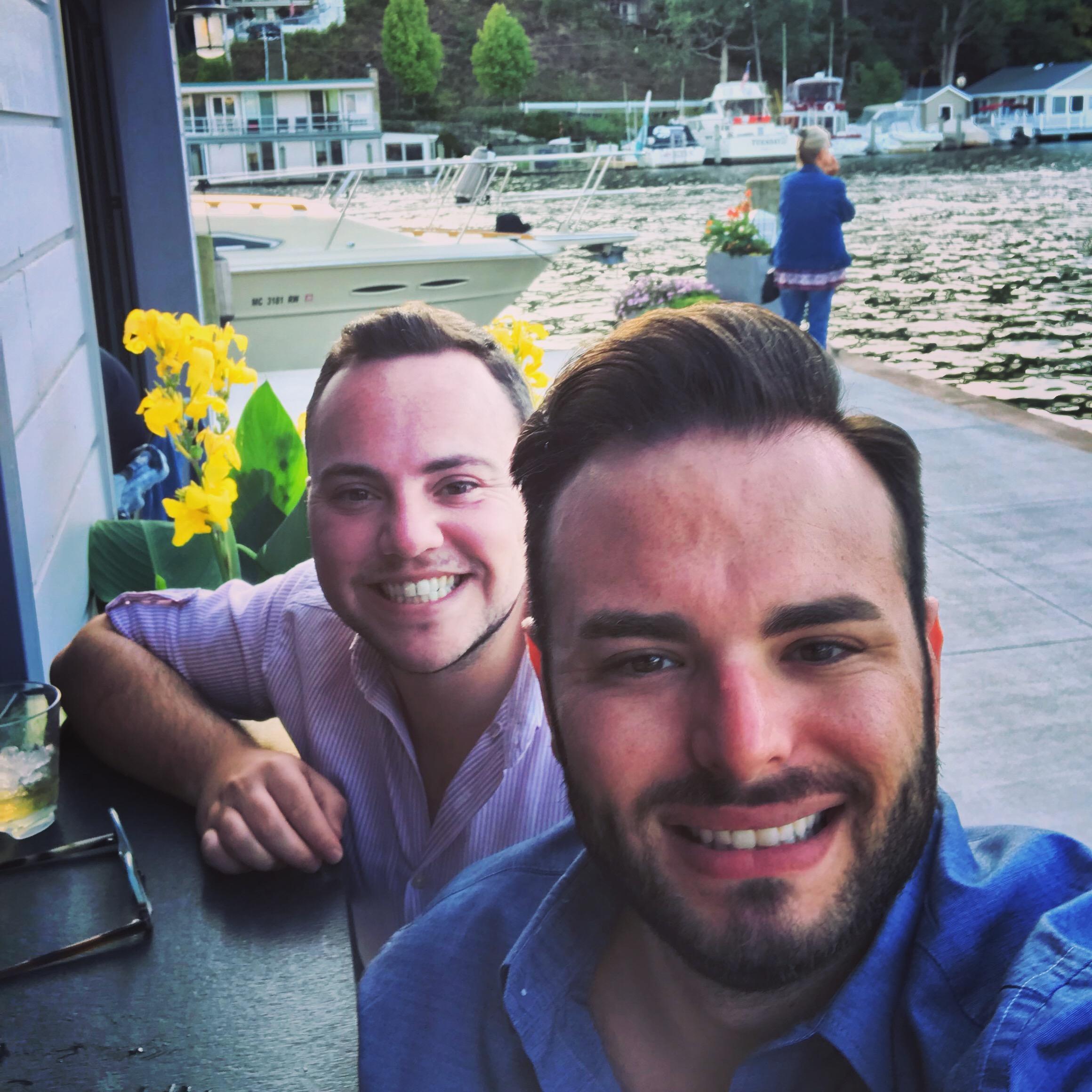 Selfie from our first trip to Saugatuck