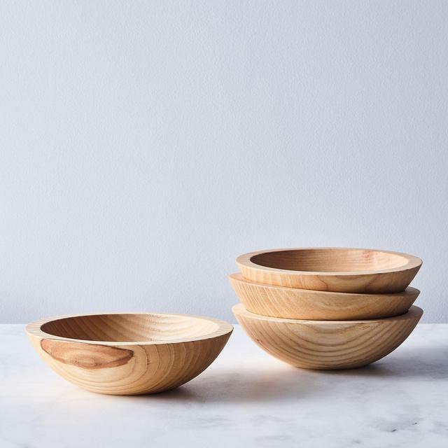 Handcrafted Wood Salad Bowls (Set of 4)