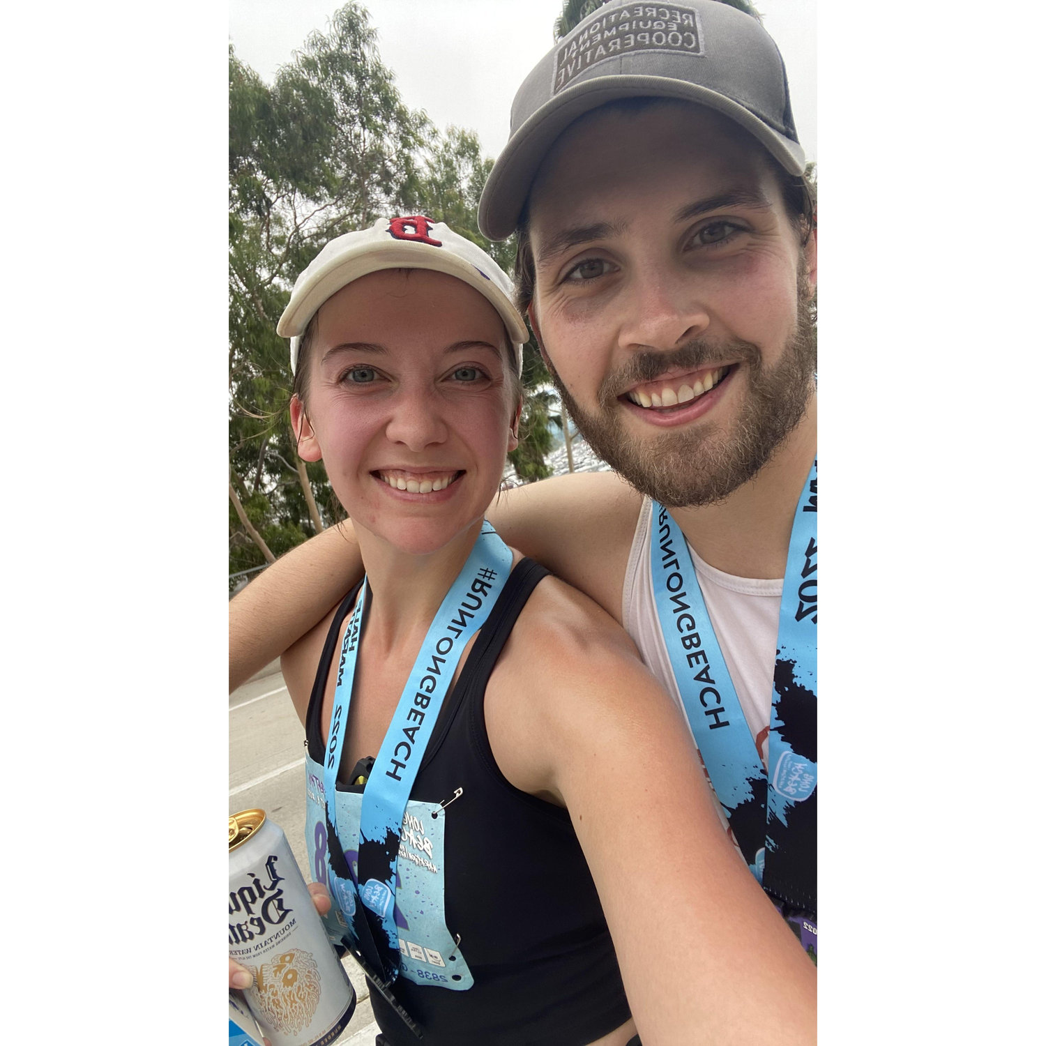 Finishing our first half marathon in LA in 2022