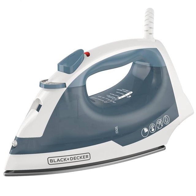 BLACK+DECKER Easy Steam Compact Iron for Clothes, Automatic Shutoff, Nonstick Plate, Light Weight, 1200 Watts