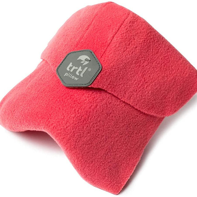 trtl Pillow - Scientifically Proven Super Soft Neck Support Travel Pillow – Machine Washable (Coral)