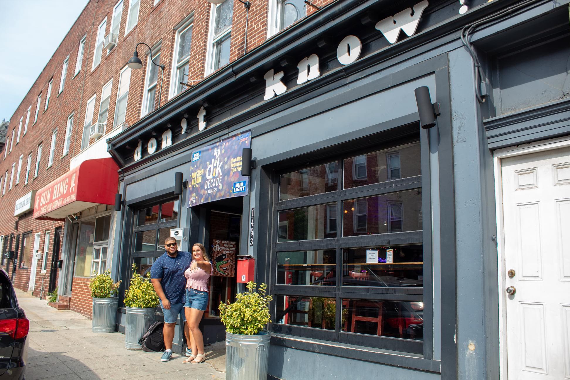 Chris proposed at Don’t Know Tavern - our first “date” spot (shout-out to Jamie & Alex for accompanying us!)