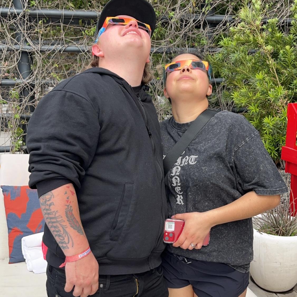 Looking at the solar eclipse from Texas