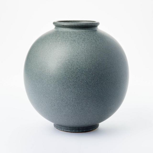 10" x 10" Round Earthenware Vase Gray - Threshold™ designed with Studio McGee
