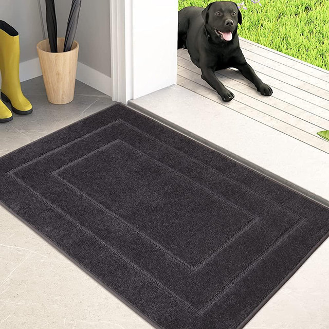 PURRUGS Dirt Trapper Door mat 19.5" x 31.5", Non-Slip/Skid Machine Washable Entryway Rug, Dog Door Mat, Super Absorbent Welcome mat for Muddy Wet Shoes and Paws