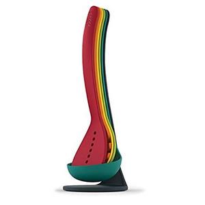 Joseph Joseph 10124 Nest Utensils Compact Stacking Kitchen Tool Set with Magnetic Storage Stand Nylon, 5-piece, Multicolored