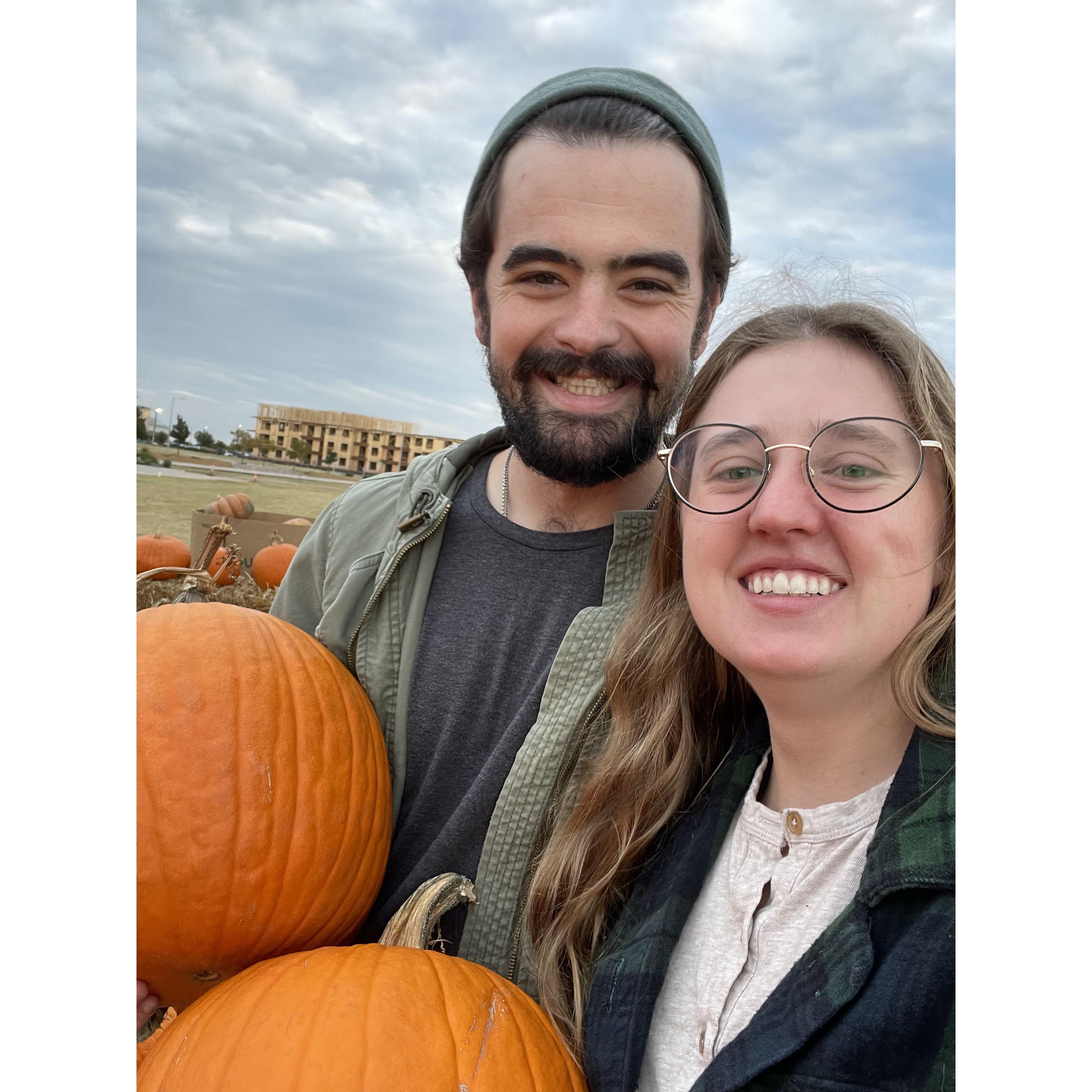 Picking out pumpkins to carve (October 16, 2022)