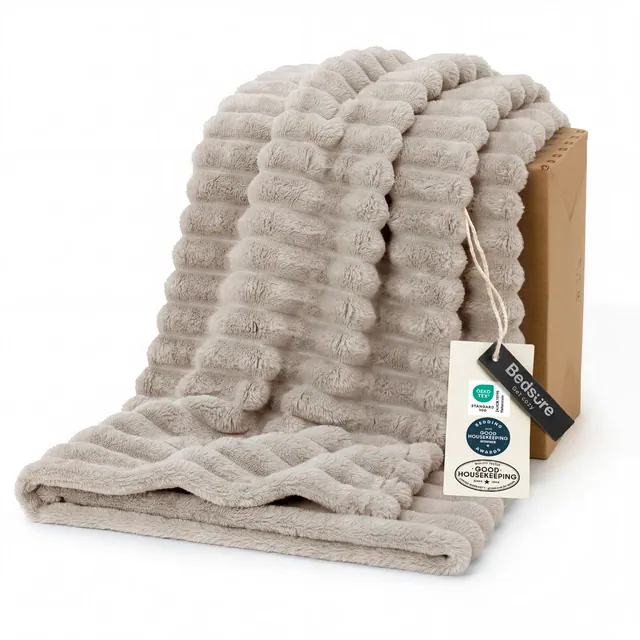 Bedsure Linen Extra Long Throw Blanket - GentleSoft Lightweight Fleece, Summer Comforter Alternative for Sofa & Bedroom, 50x70