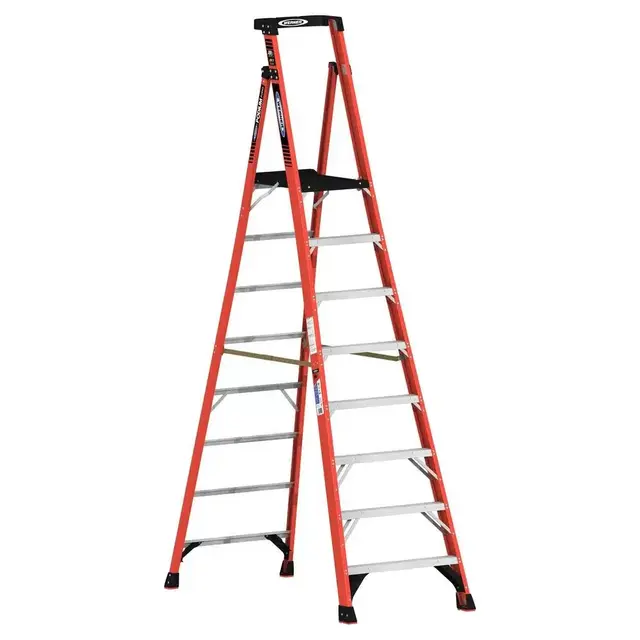 8 ft. Fiberglass Podium Step Ladder ( 14 ft. Reach Height) with 300 lbs. Load Capacity Type IA Duty Rating