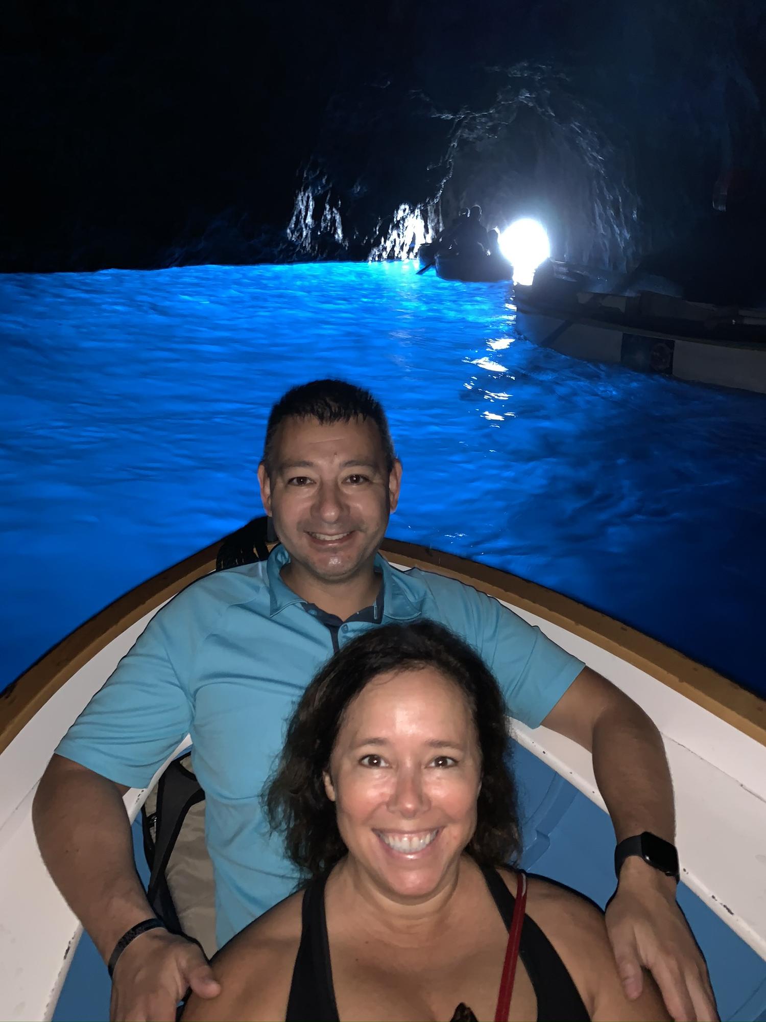 The Blue Grotto in Capri, Italy.