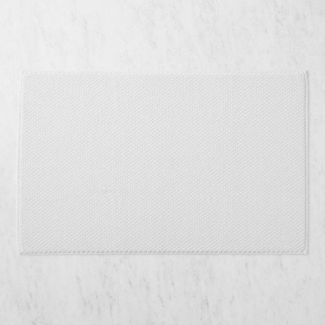 Textured Bath Rug, White