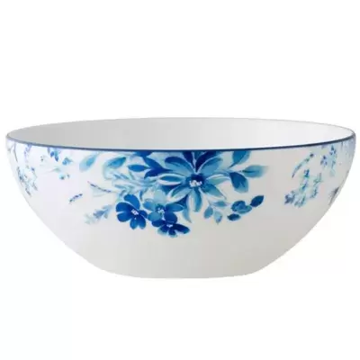 Noritake® Blossom Road Round Vegetable Bowl in White/Blue