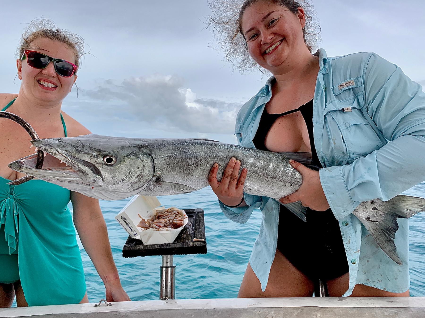 Before they left for Key West, Jenn's dad asked Marty to catch a barracuda for him!