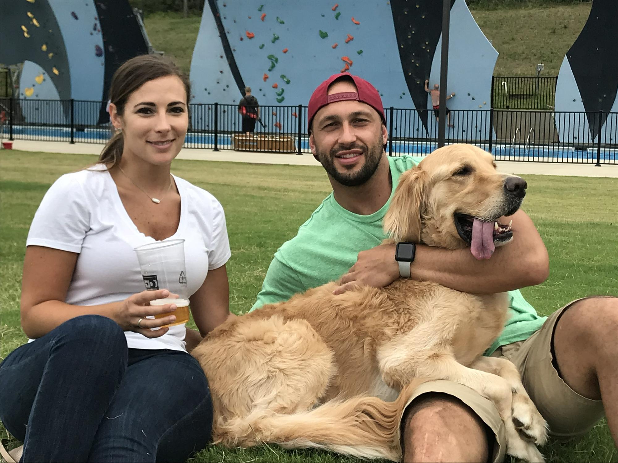Hanging out with our best bud Toby at the Whitewater Center in Charlotte