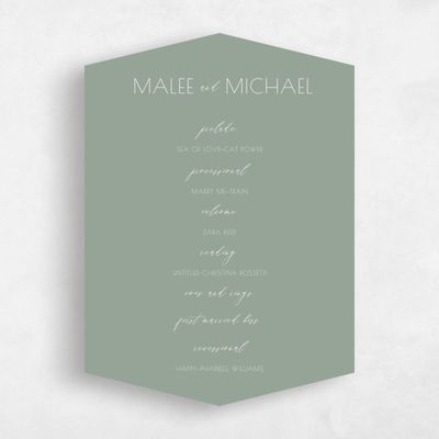Green Diamond Wedding Program - Fountaine