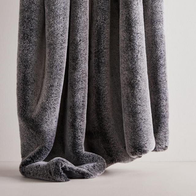 Faux Fur Chinchilla Throw, 60"x80", Iron Gate