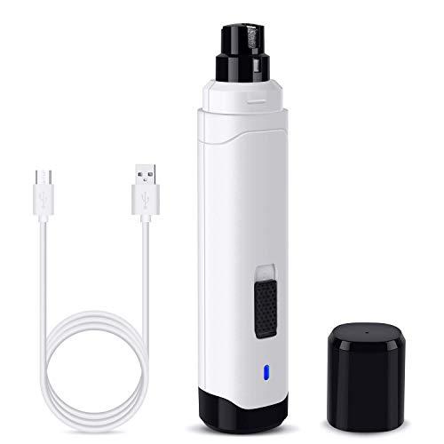 Casfuy Dog Nail Grinder Upgraded - Professional 2-Speed Electric Rechargeable Pet Nail Trimmer Painless Paws Grooming & Smoothing for Small Medium Large Dogs & Cats