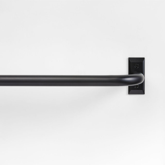 Matte Black 1" Room Darkening Curtain Rod 32"-48"