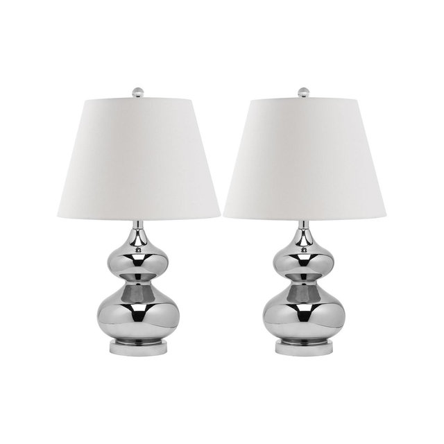 Eva Double Gourd Table Lamp - 24 Inch Height - LIT4086 - Silver - Safavieh