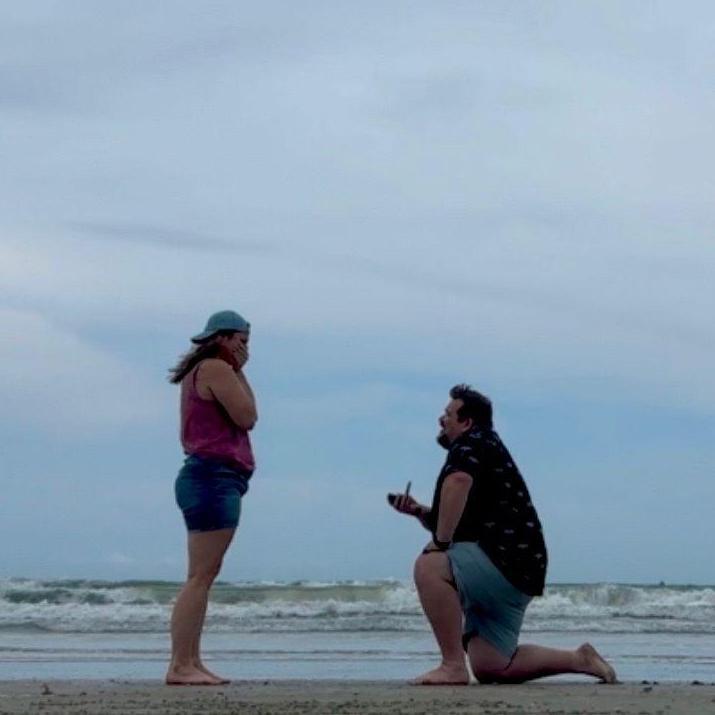 Holly was shocked and so happy as Charles got down on one knee.