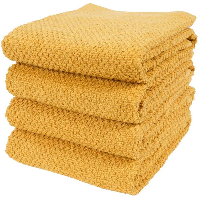 KAF Home Set of 4 Deluxe Popcorn Terry Kitchen Towels | 20 x 30 Inches | 100% Cotton Kitchen Dish Towels