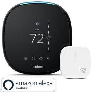 Ecobee4 Smart Thermostat with Built-In Amazon Alexa, Room Sensor Included
