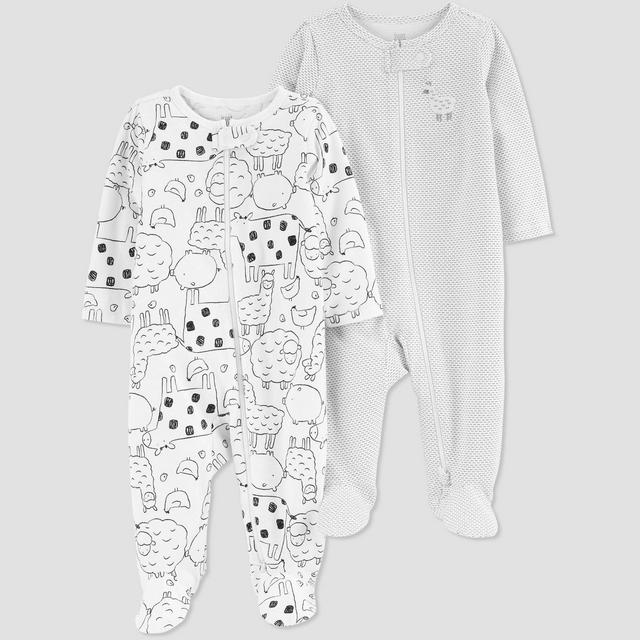 Baby 2pk Farm Animals Sleep N' Play - Just One You® made by carter's Gray 3M