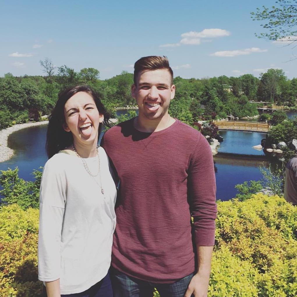 The couple's first picture together! A bird pooped on Alec's head not too long after this.