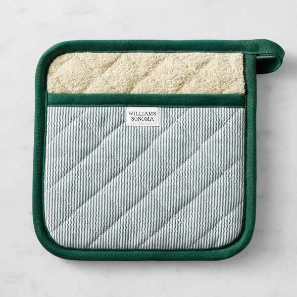Williams Sonoma Heritage Stripe Potholder - Dark Green