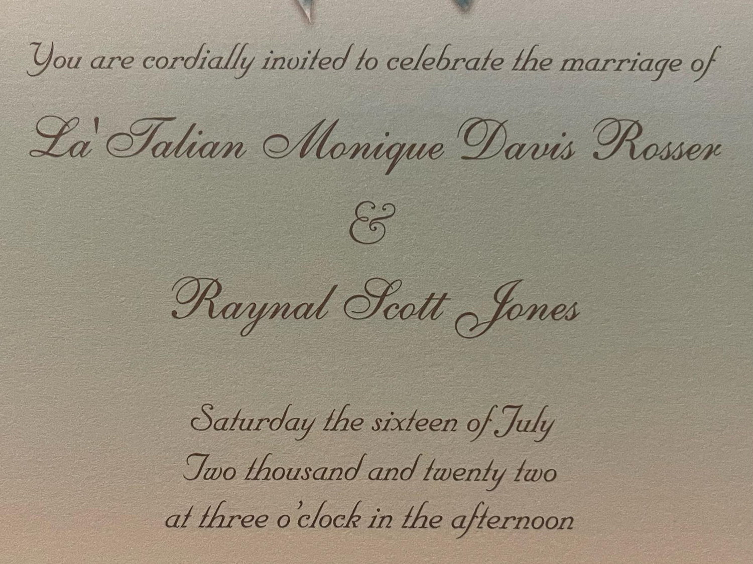 The Wedding Website of La'Talian Davis Rosser and Raynal Jones