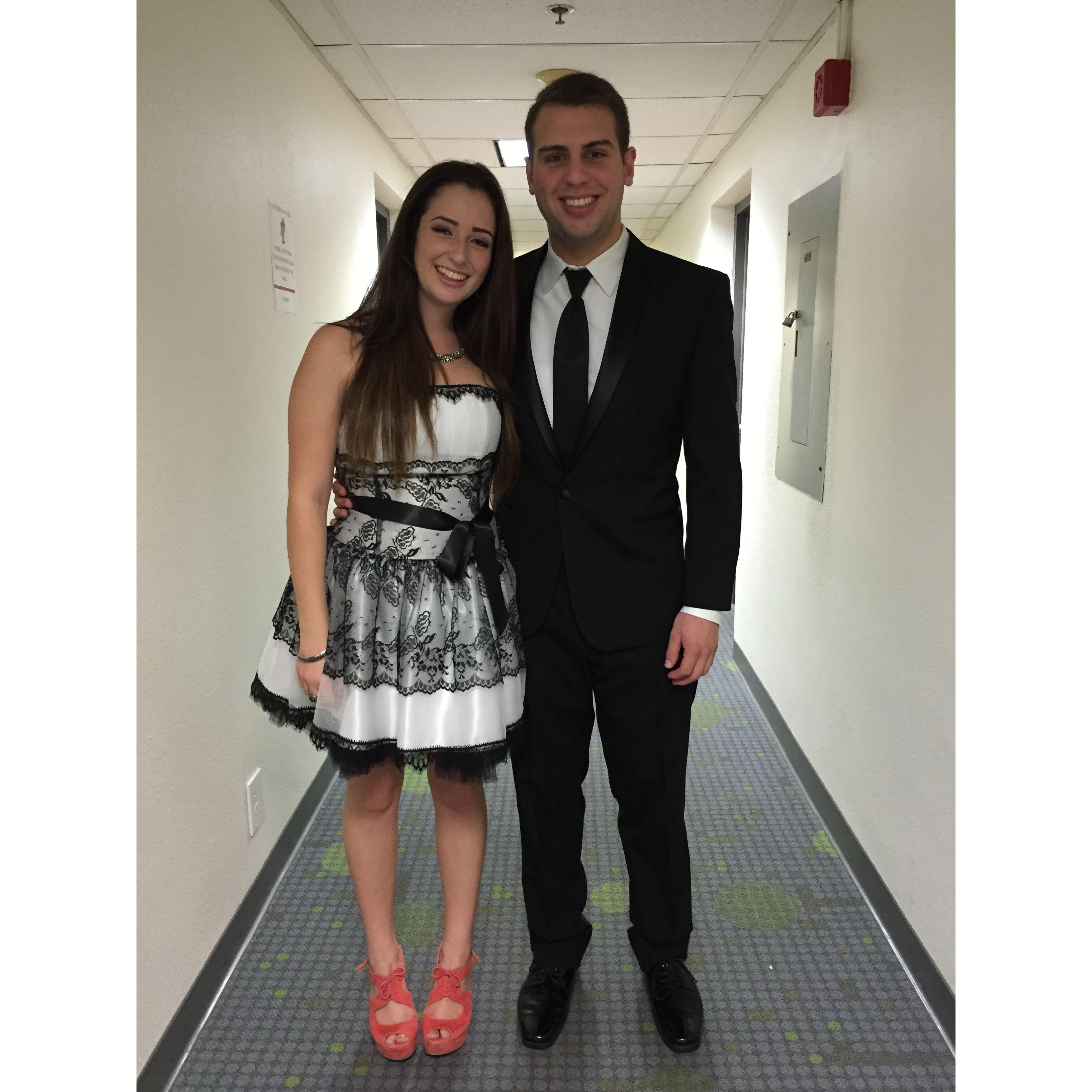 December 2014: Stephen and Grace got all dressed up together for Grace's sorority formal.