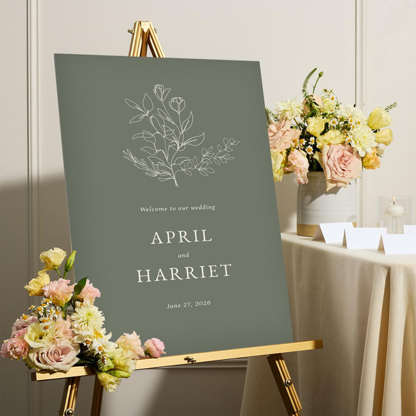 Essenza Portrait | Dark Sage | Zola Wedding Signs