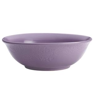 Meyer - BonJour Dinnerware Paisley Vine 9-Inch Stoneware Round Serving Bowl, Lavender