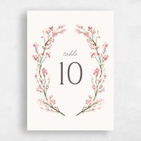 Pink Wedding Table Number - Allamia
